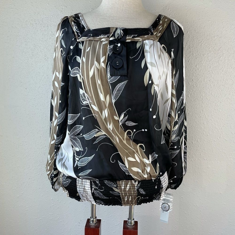 NWT Signature by Larry Levine Blouse Top Size M